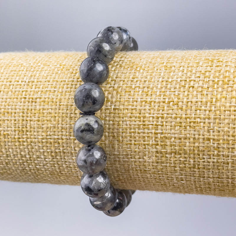 Bracelet Labradorite Smooth Bead, 10mm diameter ±, length 18cm (stretch)