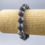 Larvikite Bracelet Smooth Bead, 12.5 mm diameter, 18 cm length (stretch)