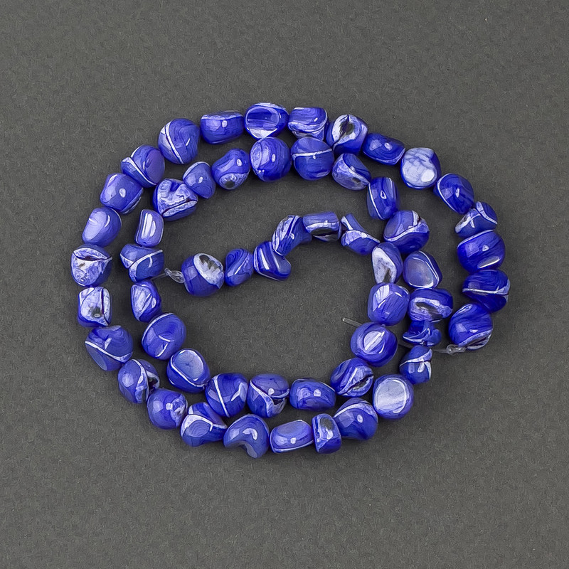 Toned Shell Beads Purple Mother-of-Pearl Drops, diameter 8×6mm±, length 41cm± on a monofilament