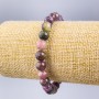 Natural Turmaline Bracelet with smooth round beads 8mm diameter, stretchy 18cm