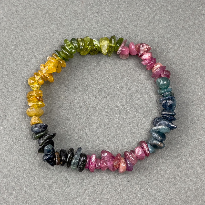 Tourmaline Bead Bracelet, diameter 6(±)mm, length 18cm (stretch)