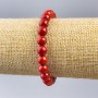 Bracelet Coral (threaded) smooth beads d 8mm+, length 18cm (stretch)