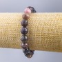 Natural Tourmaline Bracelet with Faceted Bead, 9 mm, length 18 cm (stretch)