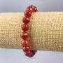 Carnelian Bracelet with Natural Carnelian Stone Beads, Faceted Round 10mm, Stretch 18cm