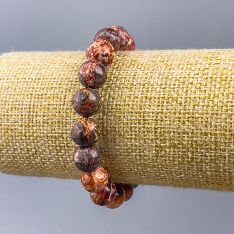 Ocean Jasper Bead Bracelet (artificial acrylic) smooth round bead, diameter 10mm±, length 18cm (stretch)