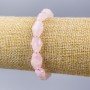 Bracelet Pink Quartz Natural Stone Faceted, 15x10mm, ± diameter, length 18cm (stretch)