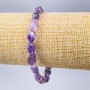 Amethyst Bracelet, natural stone, multifaceted, 8x10mm stones, stretch bracelet, 18 cm