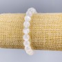 Bracelet with Natural Selenite, smooth round beads 8 mm diameter, stretchy 18 cm