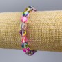 Opal Glass Bracelet, assorted colors, smooth round beads 8mm ±, length 18cm (stretch)