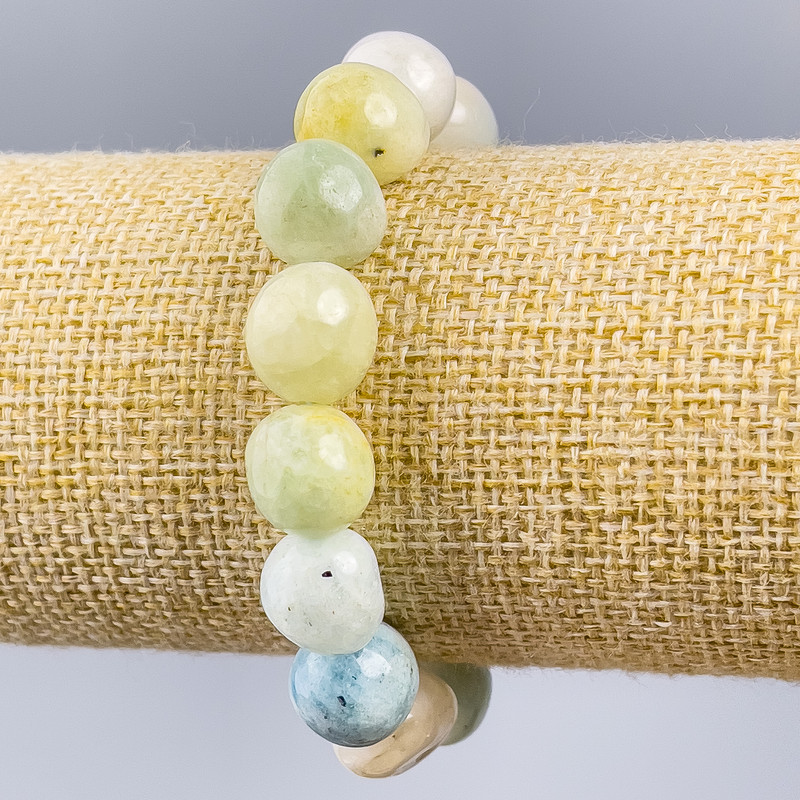 Morganite Bracelet, natural stone faceted, assorted sizes d 10x12-13x18mm +-, length 18cm (stretch)