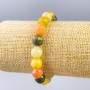 Bracelet Assorted natural stone faceted bead, diameter 10mm±, length 18cm (stretch)