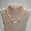Necklace of pink freshwater pearls oval, diameter 7mm, length 42cm