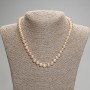 Necklace of pink freshwater pearls oval, diameter 7mm, length 42cm