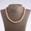 Necklace of pink freshwater pearls with clasp, 9mm diameter, 42cm length