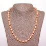 Freshwater Pearl Necklace Peach Oval 8×10 mm (±) | Length 50 cm