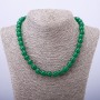 Chrysoprase Necklace, smooth round beads 10mm, length 45cm
