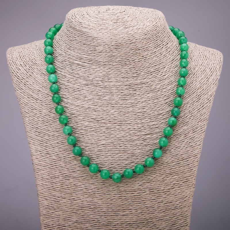 Chrysoprase Beads (single) smooth round beads, 8mm diameter, 45cm length