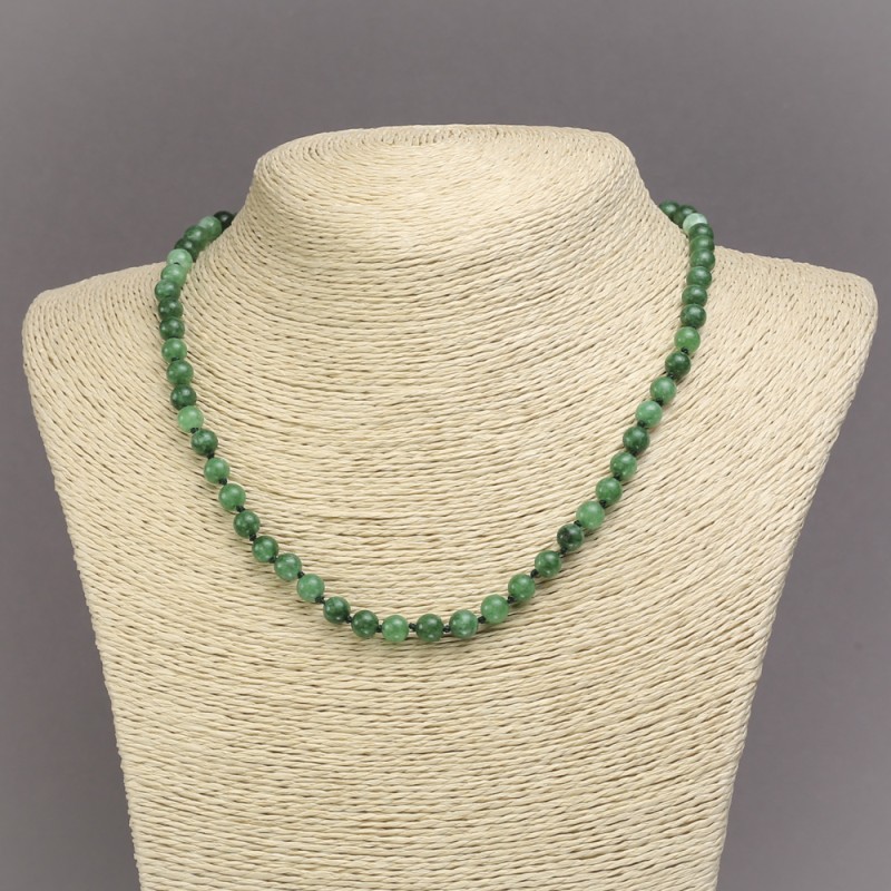 Chrysoprase Bead necklace (per piece) smooth sphere, diameter 6mm+-, length 45cm+-