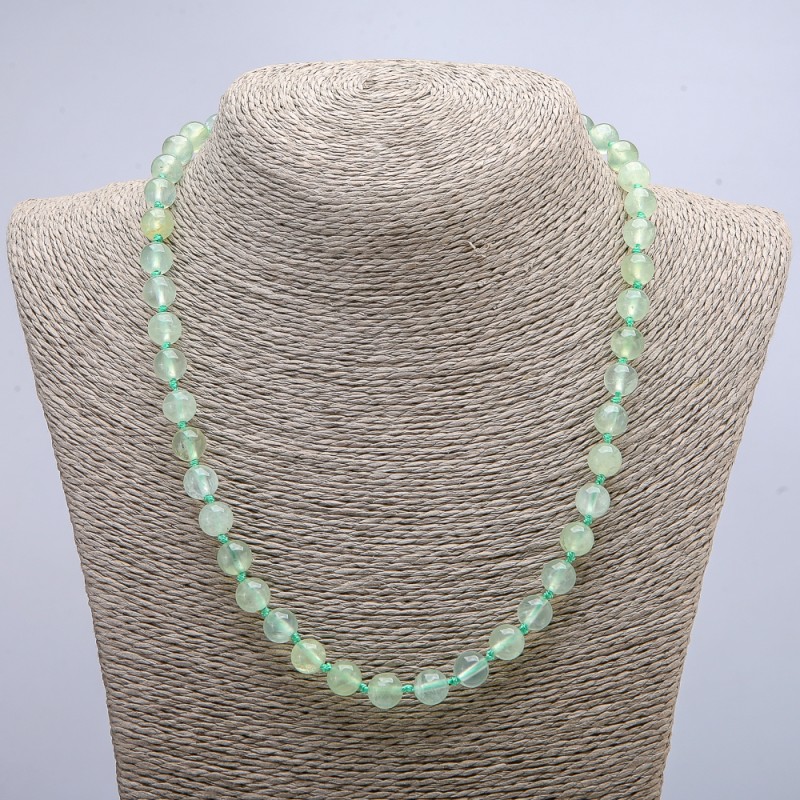 Necklace with Prehnite, smooth bead, 8mm diameter, length 46cm +