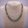 Necklace of Natural Lepidolite Green Smooth Bead, diameter 8(±)mm, length 45cm+