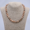 Selenite Natural Stone Necklace Smooth Ball Beads, diameter 10mm+