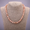 Selenite Necklace with smooth round beads, 8 mm (±) diameter, 45 cm length
