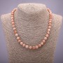 Selenite Necklace with smooth round beads, 8 mm (±) diameter, 45 cm length