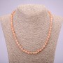 Necklace of Natural Stone Selenite Smooth Bead, diameter 6(±)mm, length 48cm