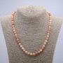 Necklace of Artificial Selenite, smooth beads, 6 mm diameter (±), length 46 cm (+)