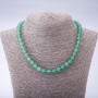 Necklace made of toned nephrite natural stone (single) faceted bead, diameter 8mm, length 45cm