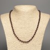 Necklace of natural garnet, smooth beads, diameter 5.5mm, length 50cm+