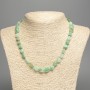 Necklace of Chrysoprase natural stone cabochon, diameter 9-11mm, length 50cm+