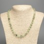 Necklace of natural gemstone Prehnite smooth round beads, diameter 8mm±, length 50cm±