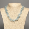 Necklace of natural aquamarine small shard "needle", diameter 16x6 mm, length 48 cm +