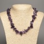 Necklace of natural stone Amethyst chip "needle", diameter 16x6mm ±, length 48cm +