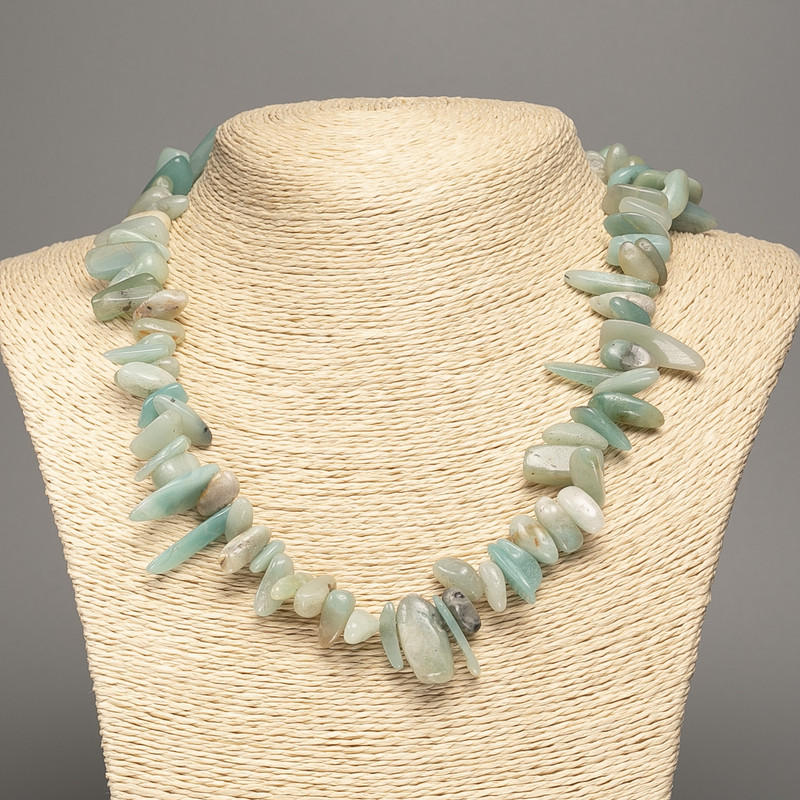 Amazonite Bead Necklace, Nugget 'Needle' Shape, 15x7 mm, 48 cm Length +