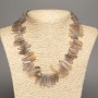 Necklace made of smoky agate gemstone chips, needle-cut, diameter 20x7mm, length 48cm +