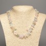 Morganite Nugget Necklace, natural stone chip "needle" shape, 12x6mm, length 48cm +