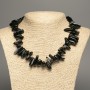 Necklace made of natural agate Black chip "needle", diameter 10-20×3-7mm, length 48 cm +