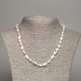 Necklace of Natural Baroque Pearls with Petrol-Blue Hues, 11×7 mm, 45 cm