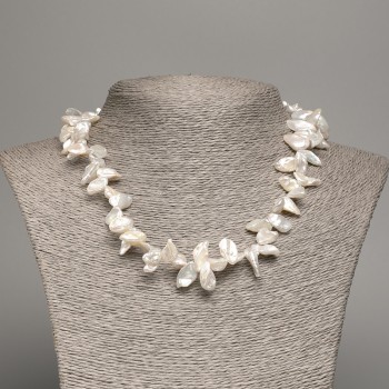 Necklace of natural baroque pearls with 'oil slick' tint "Butterfly", diameter 11×9 mm, length 48 cm +
