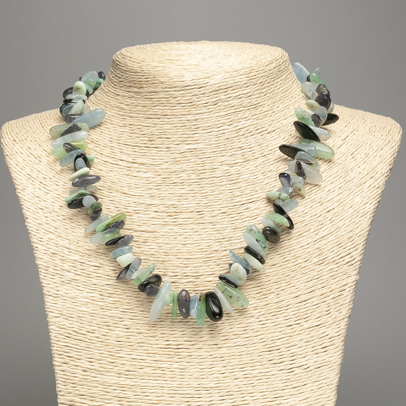 Necklace made of natural stones Assorted碎 - shard "needle", diameter 11x5-10x3mm, length 50cm +