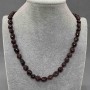 Garnet Gemstone Beaded Necklace, faceted beads, 9-12×8-8 mm, 5 mm+-, length 50 cm +- with clasp
