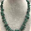 Necklace of natural malachite chips “needles”, diameter 12-16×3-5mm, length 50cm ± with clasp