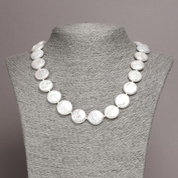 Necklace of Natural Baroque Pearls, diameter 16x5(+-)mm, length 45cm+