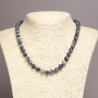 Necklace made of natural sodalite, smooth beads, 8 mm diameter, length 45 cm