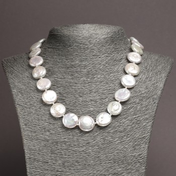 Necklace of natural Baroque pearls, diameter 17mm+-, length 48cm+-
