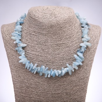 Aquamarine Beads "Needle" - 6x14 mm to 45 cm long