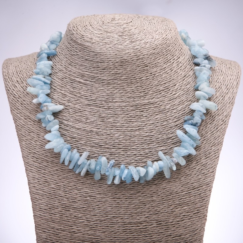 Aquamarine Beads "Needle" - 6x14 mm to 45 cm long