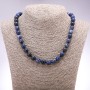 Necklace of Lapis Lazuli (singles) Faceted Bead, 10mm diameter, 45cm length